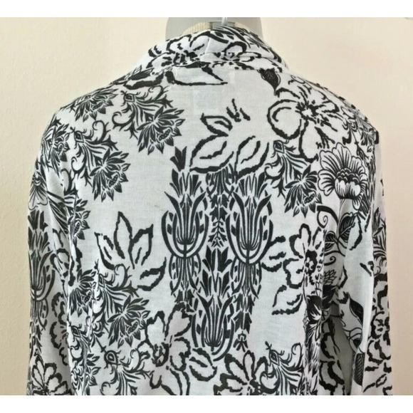 Sara Morgan Open Cardigan‎ Attached Tank L Floral Artsy Boho Office Work Preppy - Picture 4 of 7